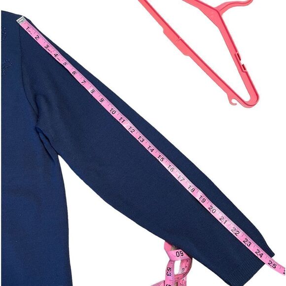 Vintage Blue Alfred Dunner beaded twin set effect sweater size small - Picture 10 of 11